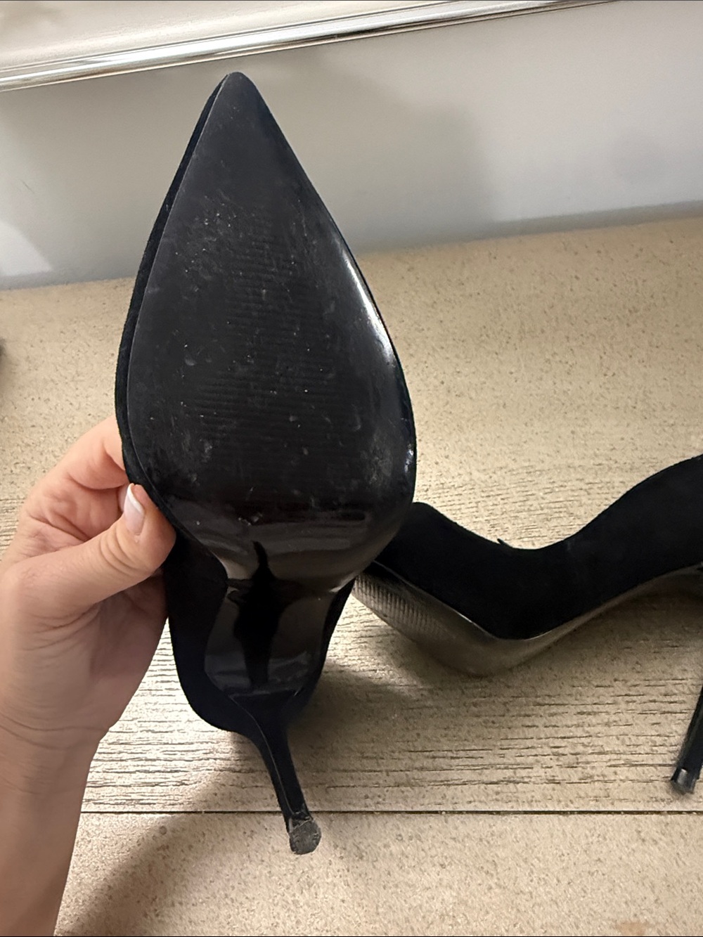 Steve Madden Daisie Black Suede Pointed Pumps - Picture 6 of 9